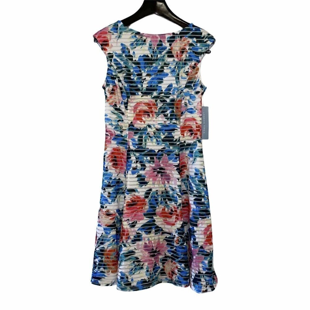 NEW London Times Cap Sleeve Fit And Flare Dress 6